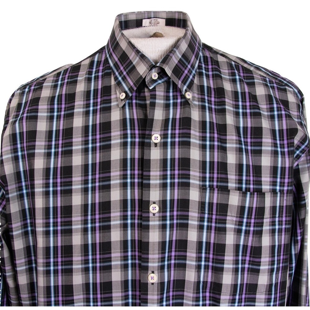 Peter Millar Mens‎ L Multicolor Plaid Button Front Long Sleeve Shirt